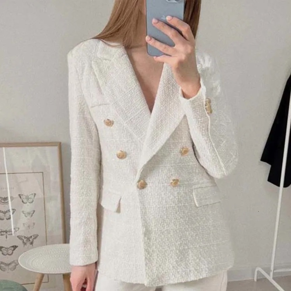 NWT $650 ALC Chelsea Wool-blend Blazer In White
